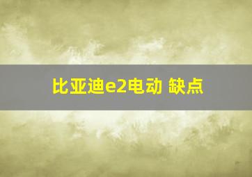 比亚迪e2电动 缺点